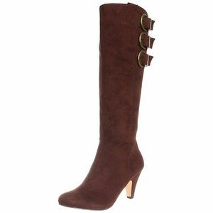Bella Vita Women's Fashion Boots Wide Calf Brown Faux Suede size 6.5 M